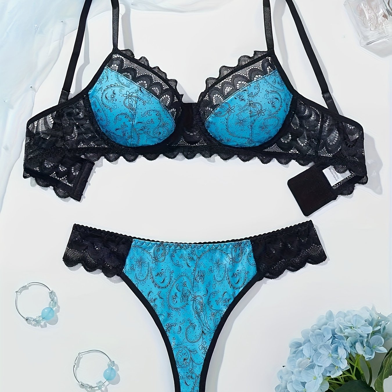 TEMU 1 Ensemble de Soutien-Gorge Sexy et