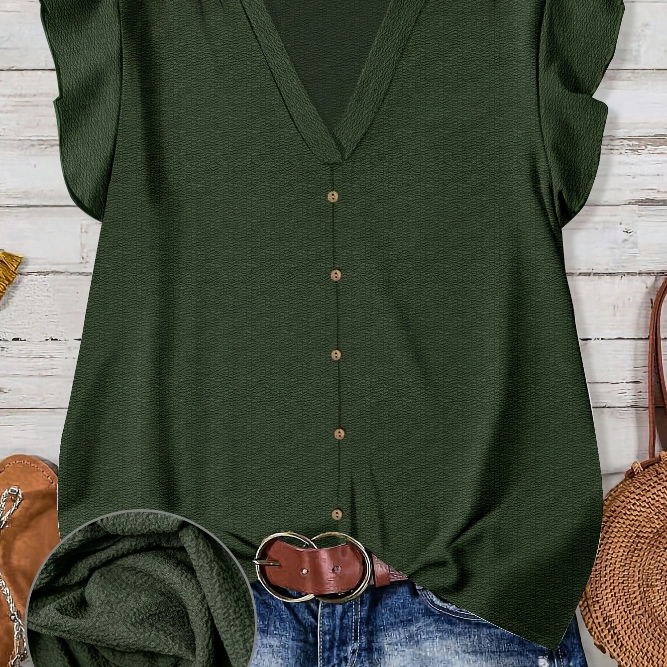 E-shop Frühlings-Sommer Damen Freizeit Elegantes Dolman Ärmel Locker Shirt, Frühlings-Sommer Einfarbige Bluse Damen Freizeit V-Ausschnitt Top, Home