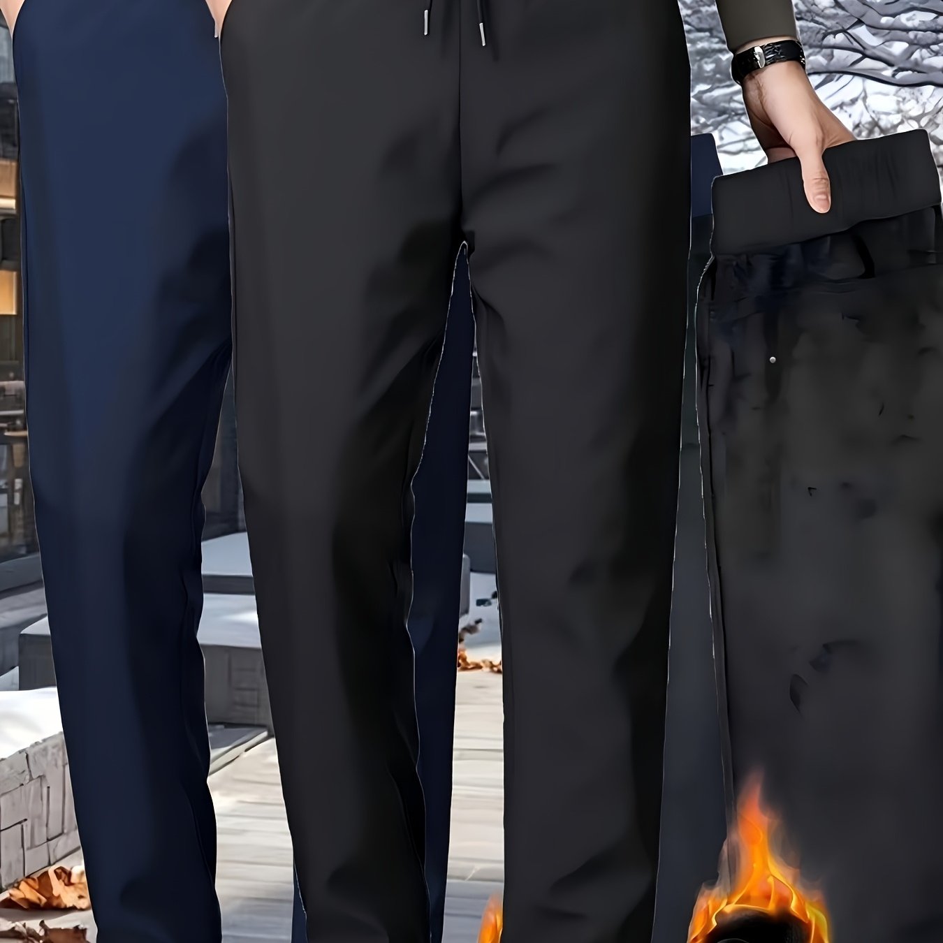 TEMU Sweatpants For Men Khaki Pants Men Baggy Sweatpants Men Black Pants Men Men Sweatpants With Pockets Lined Pants Men Winter Pants For Men Men