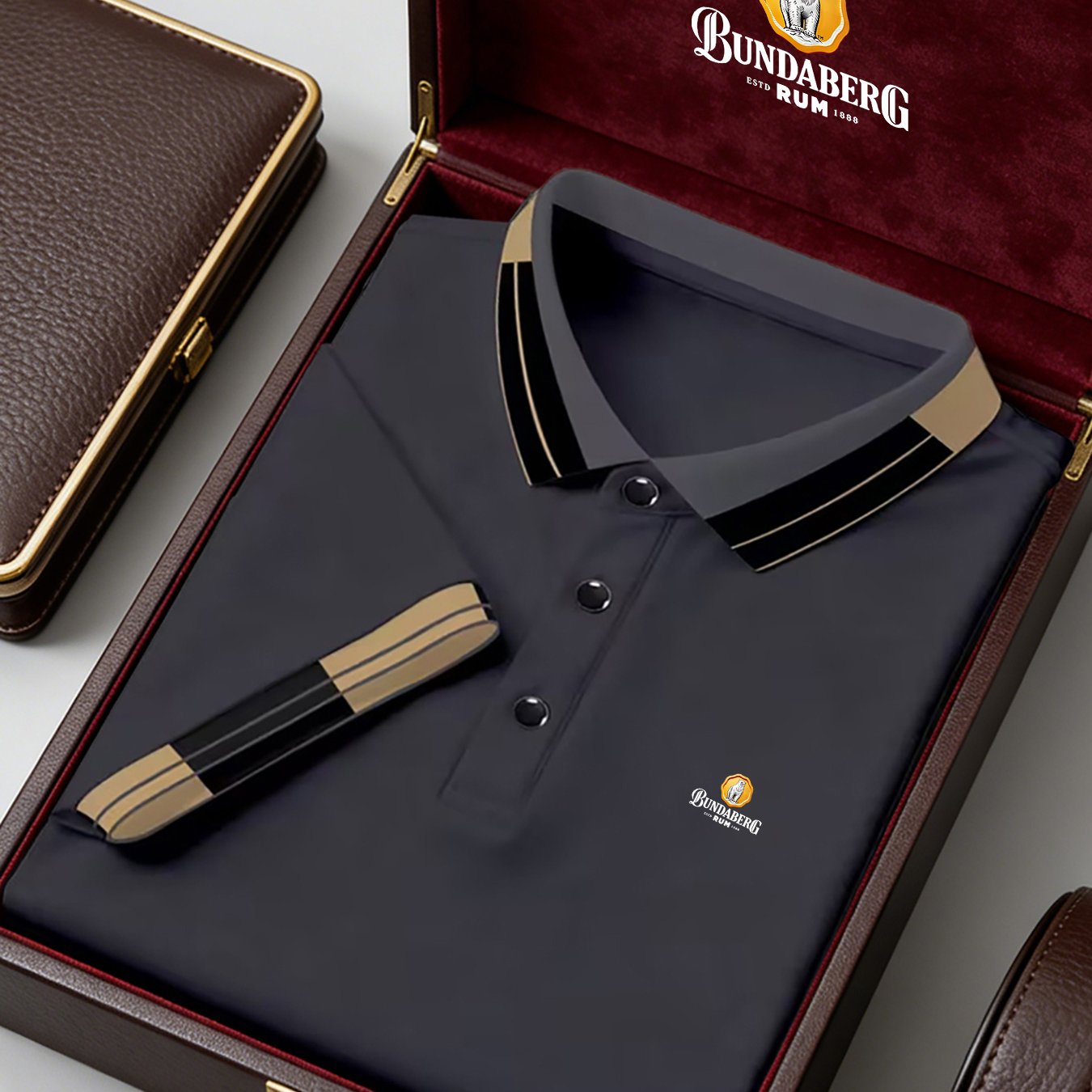 TEMU Men's New Golf Shirt, Bundaberg Print, Business And Sporty Casual Short-sleeve Top, Tennis And Golf, Ideal Gift, Casual Wear |