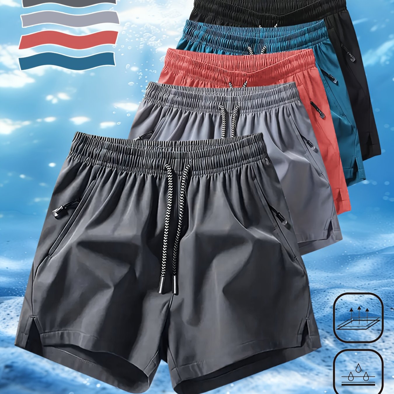 TEMU 1pc Men's Shorts, Athletic Shorts, Men's Running Shorts, Lightweight, Quick-dry, Breathable Athletic Shorts With Zippered Pocket And Elastic