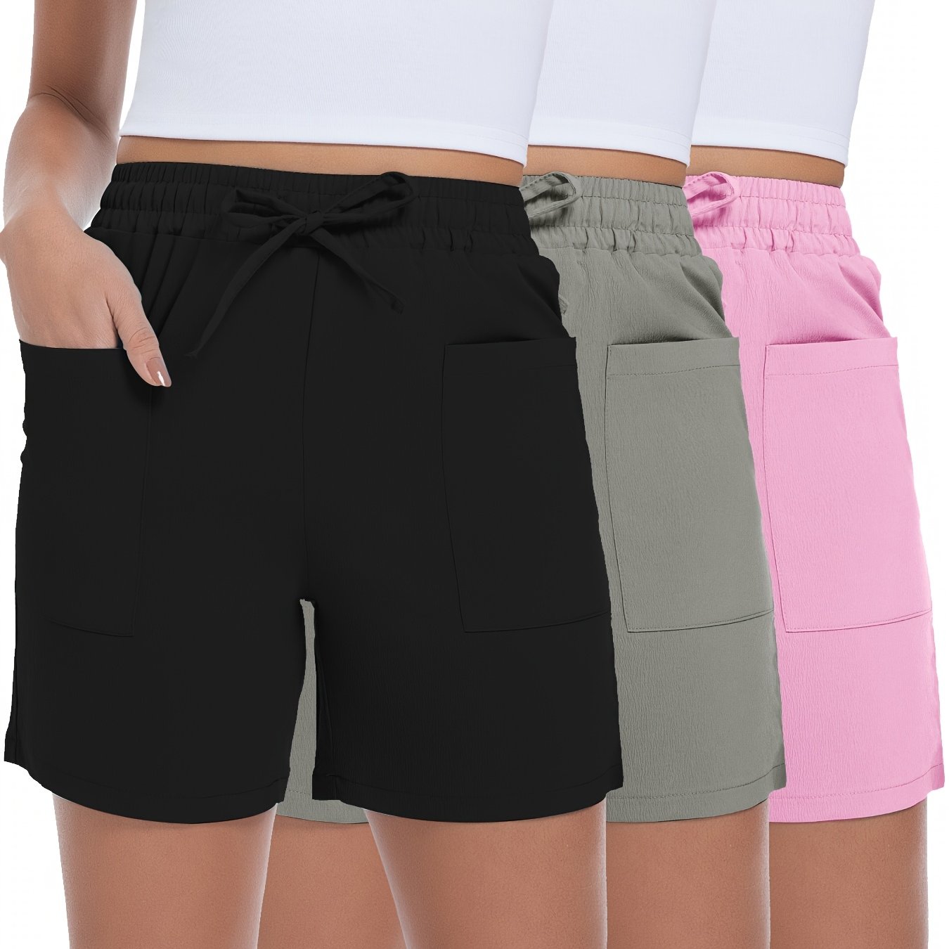 E-shop 3er-Pack Sportliche Freizeitshorts, Atmungsaktiv, Bequem Schnelltrocknend