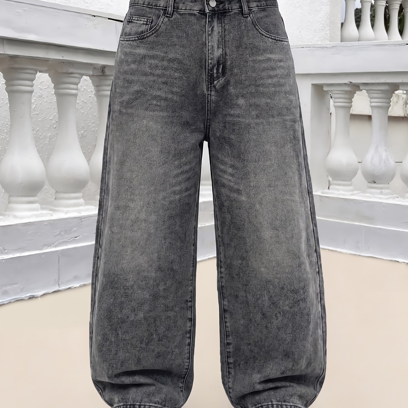 Image of 2026 New Oversized Washed Baggy Wide-leg Jeans Men's Retro Ultra Loose-fit Denim Trousers Comfy Y2k Aesthetic Streetwear Men Teenager
