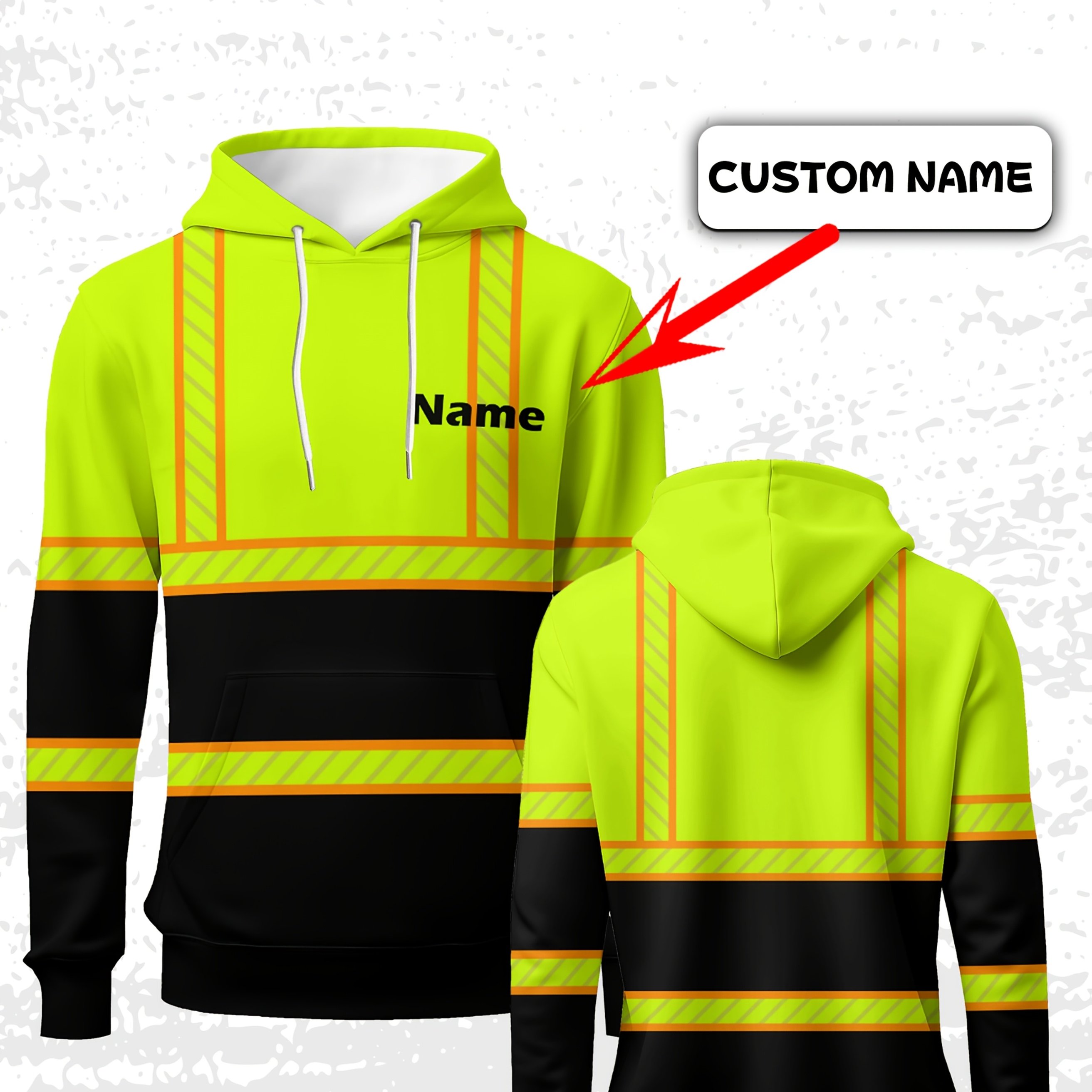 TEMU Custom Men's Large Size Casual Hoodies - Personalized Name Or Slogan, Contrasting Colors, , Long Sleeve Hooded Style, Suitable For Outdoor,