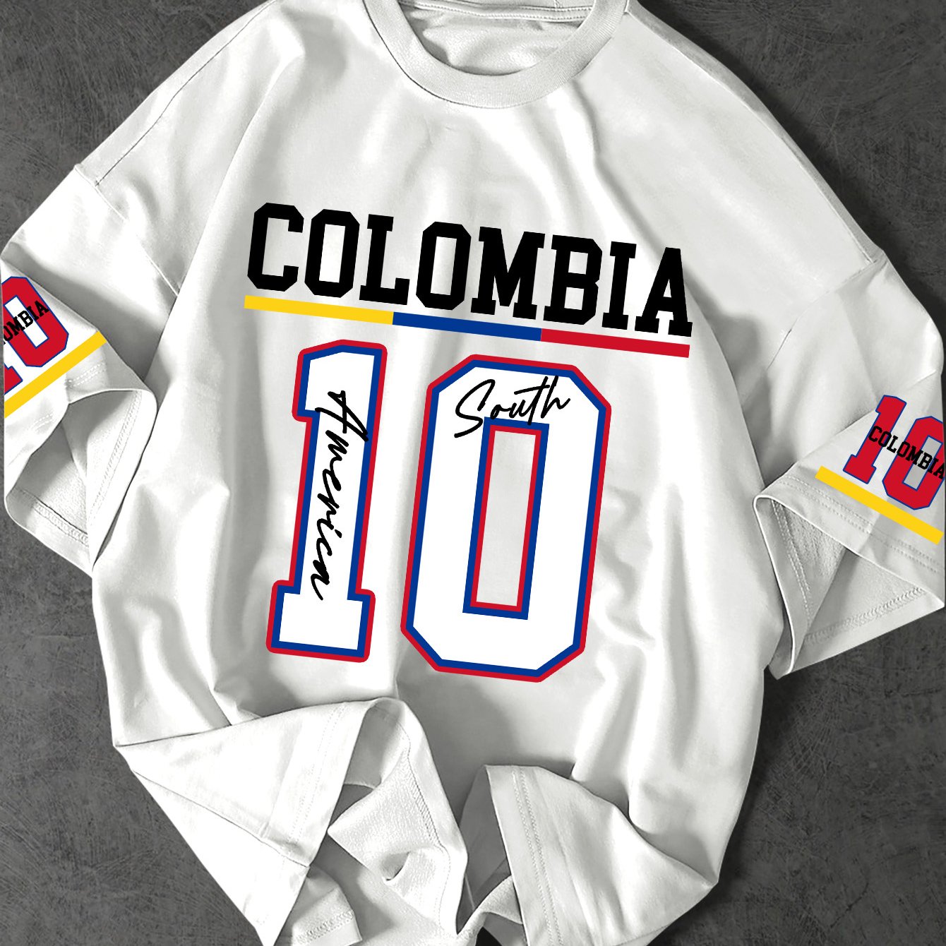 TEMU Trendy Brand Style Men's Trendy T-shirt, Colombian Theme Travel Trendy Outfit