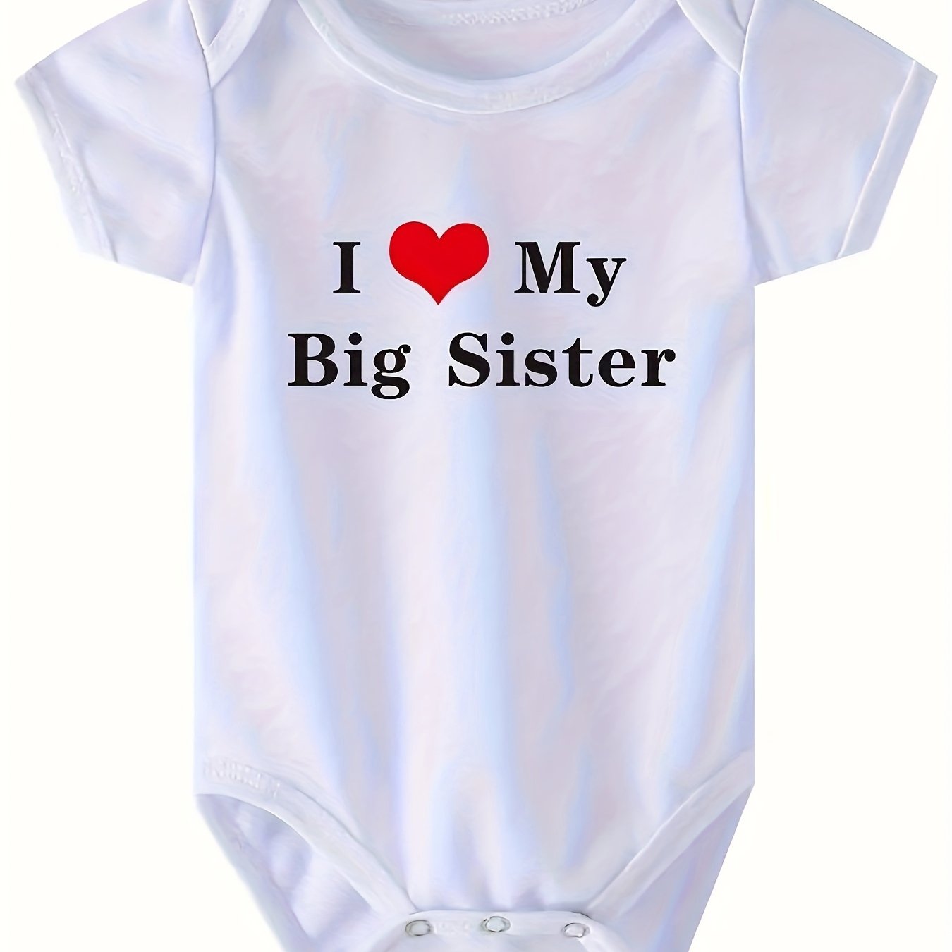 Image of I Love My Sister Outfit Baby Romper Newborn Short-sleeved Onesie Casual Infant Romper, For Outdoor