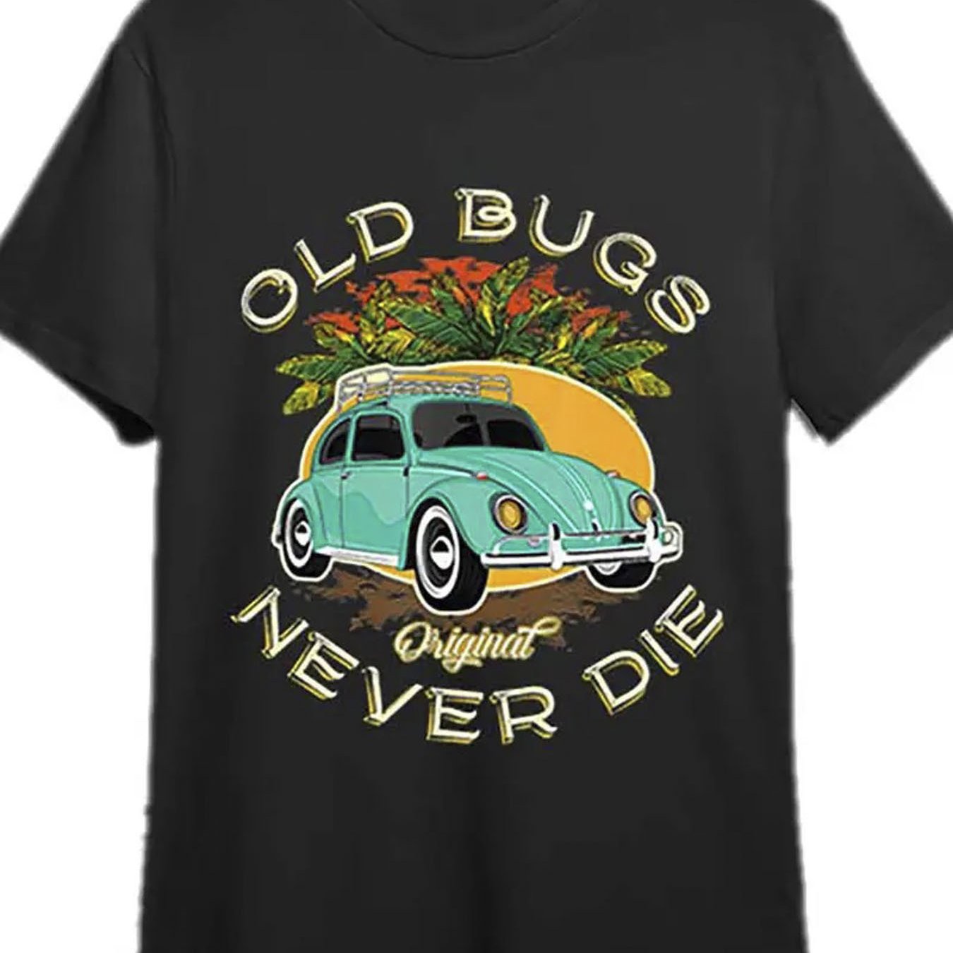 TEMU Old Bug Dies 1pc, Cotton, Seasonal Casual Men's T-shirt, Round Neck Pure Cotton Short Sleeved T-shirt, Outdoor Sports, Holiday Gifts