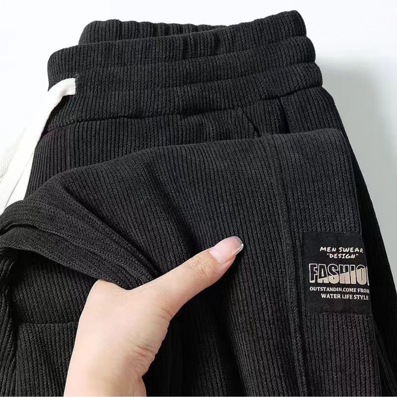 TEMU メンズ冬用コーデュロイパンツ 厚手裏地付き ゆったりフィット カジュアルコーデュロイ 暖かいコーデュロイトラウザー 天候に適した手洗い可能なゆったりパンツ (冬用)