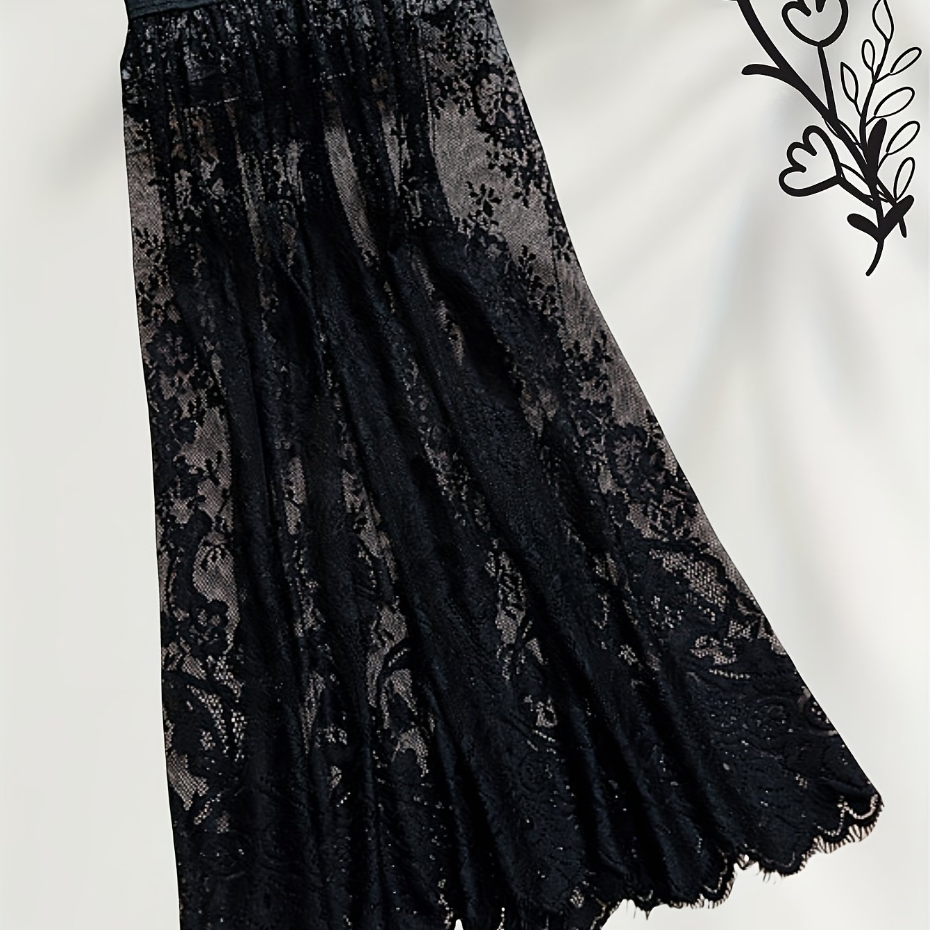 Image of New Lace Underskirt With A-line Hem, Midi-length Single-layer Gauze Skirt With Mesh Lining, Plus Size Petticoat