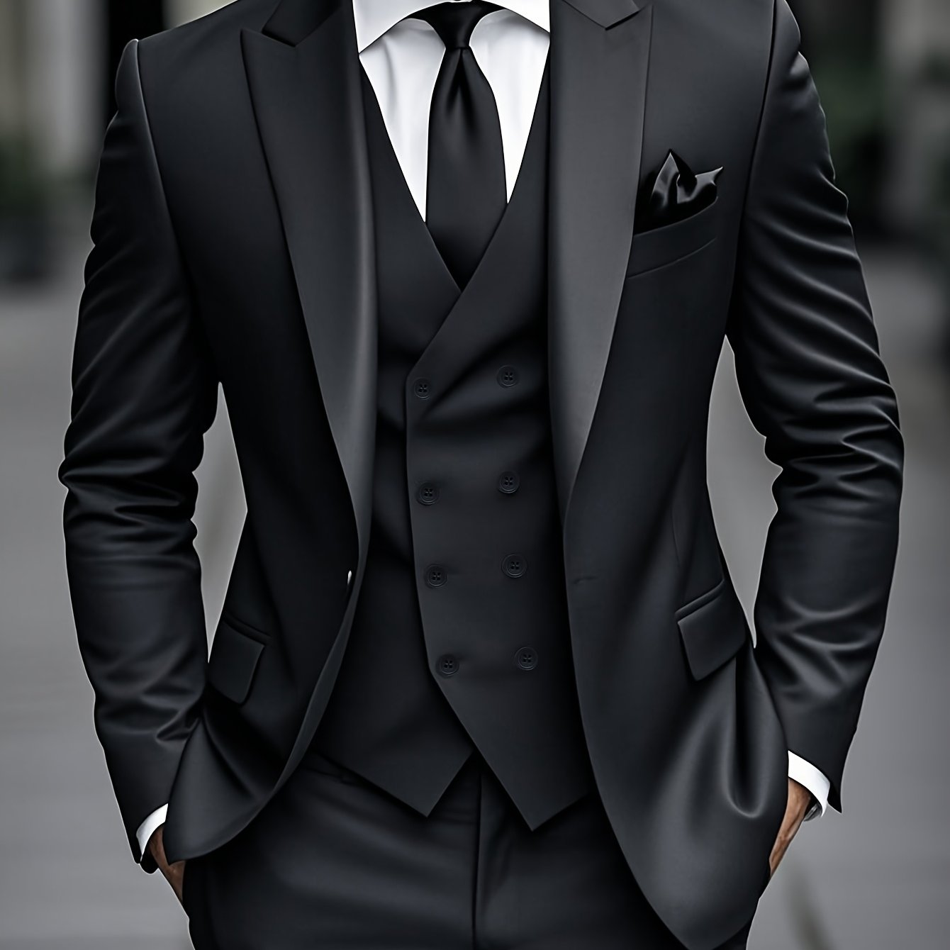 TEMU Completo elegante da per , vestito da cerimonia business vestibilit� aderente, completo da 3 pezzi giacca + gilet + pantaloni per abito da ballo