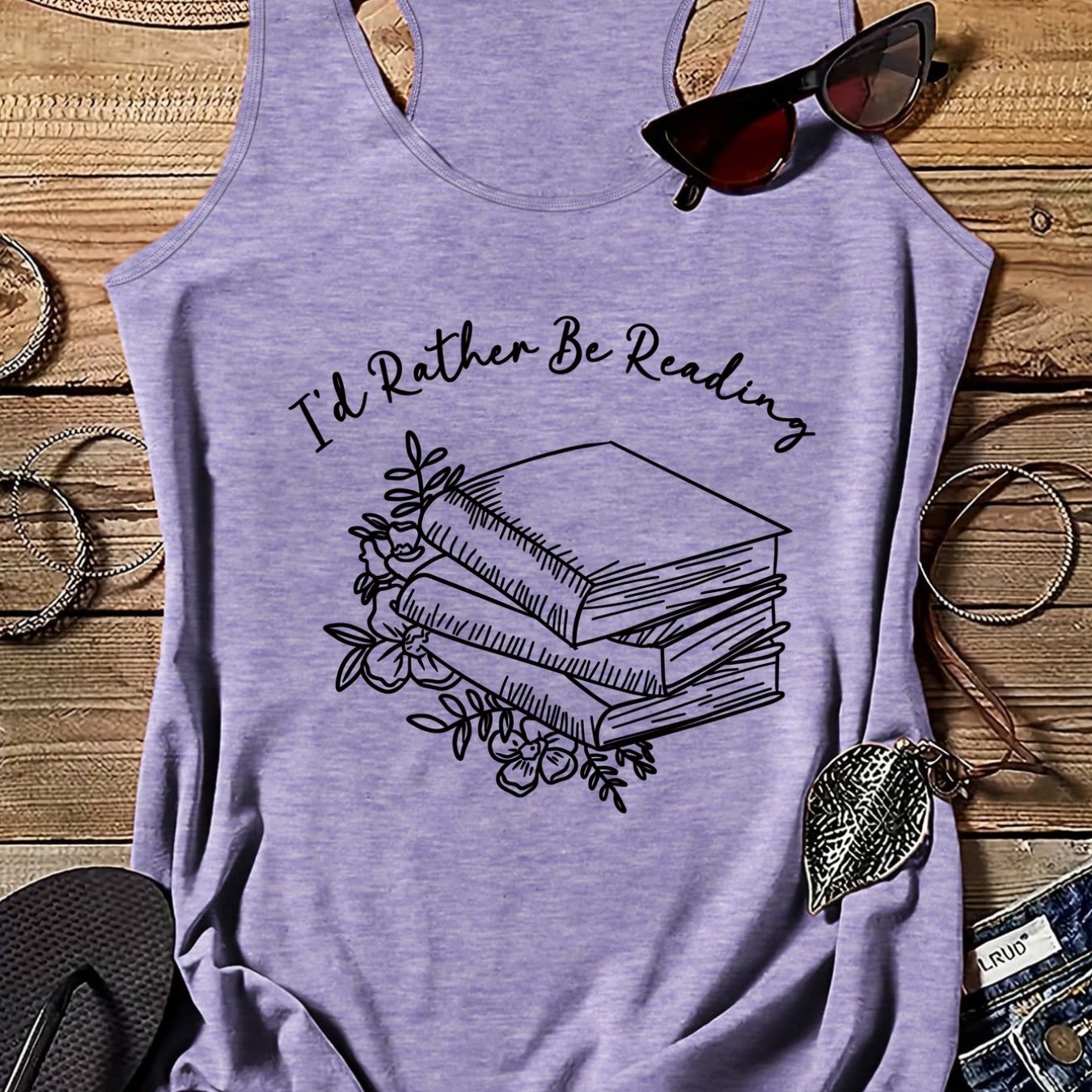 TEMU Plus Size, Women' Stretchy Sleeveless Tank Top With Book-themed Print - Stretchy Polyester Shirt Suitable For , Machine Washable Round Neck