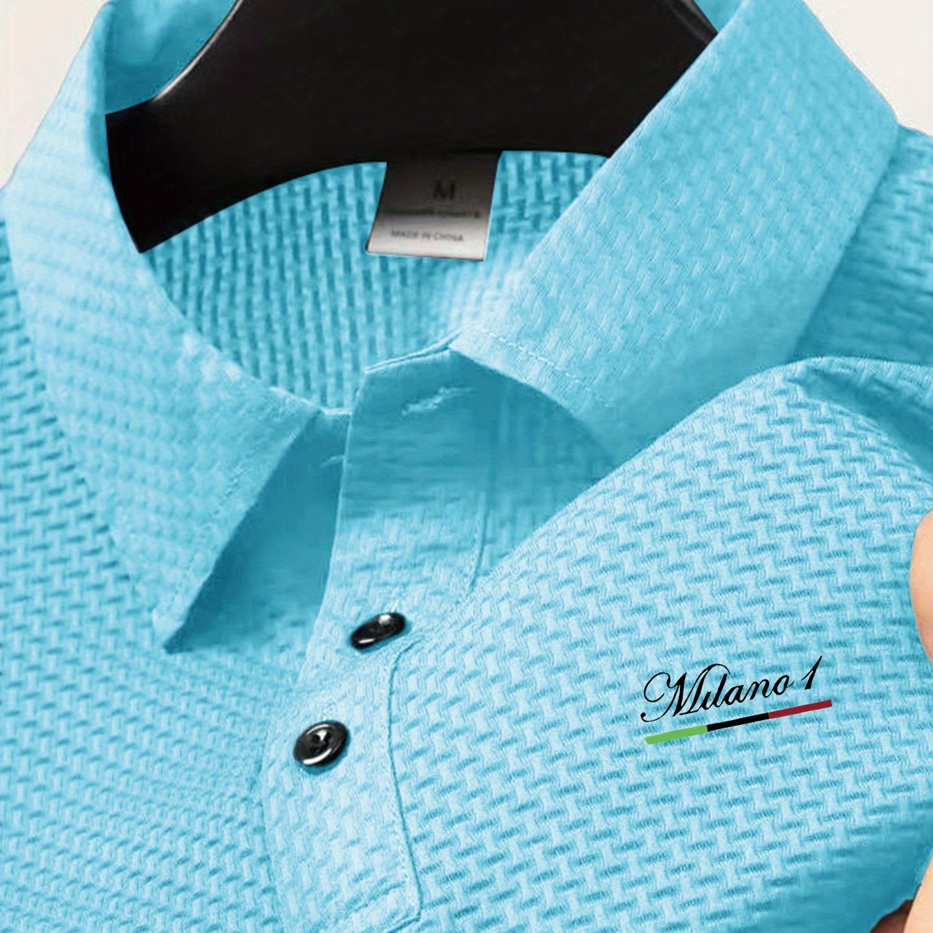 E-shop A667 Mailand Color-Block Nahöstliches Herren--T-Shirt, atmungsaktives Freizeit-Polo-Hemd für Herren im Business-Casual-Stil