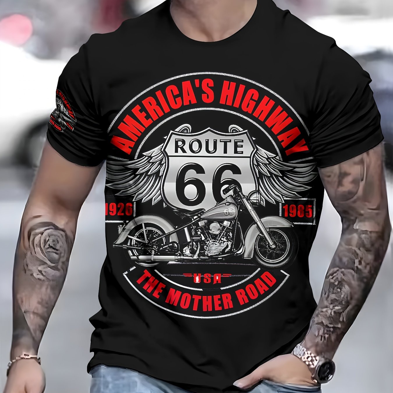 TEMU Men's Short-sleeve Novelty T-shirt, Breathable Round-neck Top For , Non-transparent, Stylish And Versatile, Comfortable And Lightweight