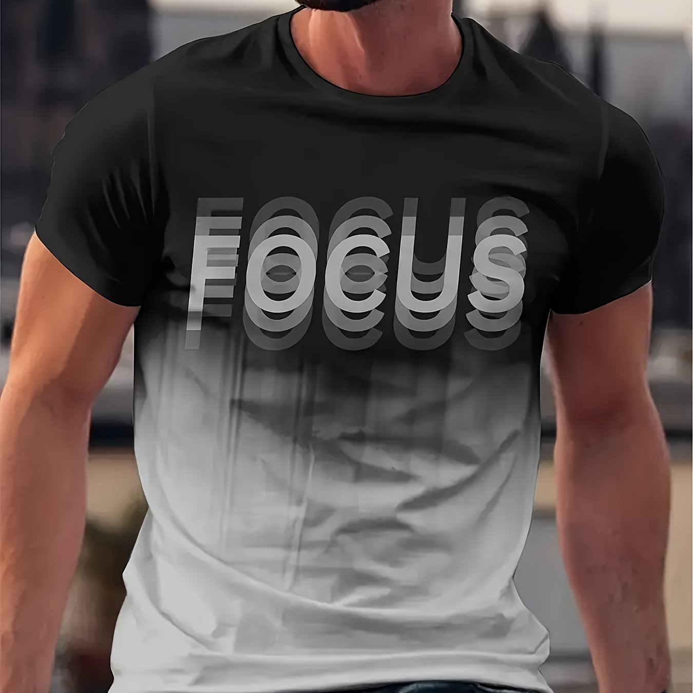 TEMU Men's 3d Printed Casual T-shirt - Soft Polyester Fiber, Round Neck, Machine Washable - Perfect For Summer And Outdoor Activities