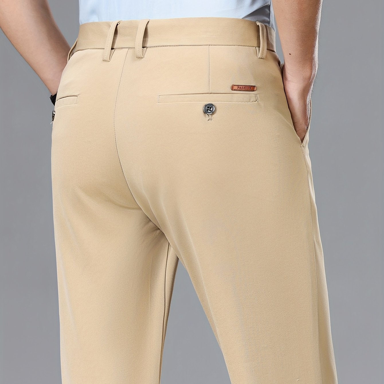 *'S Tailored Straight-Leg Trousers, Versatile Solid Color Stretch Dress  Pants for Spring And Autumn, Casual Long Pants