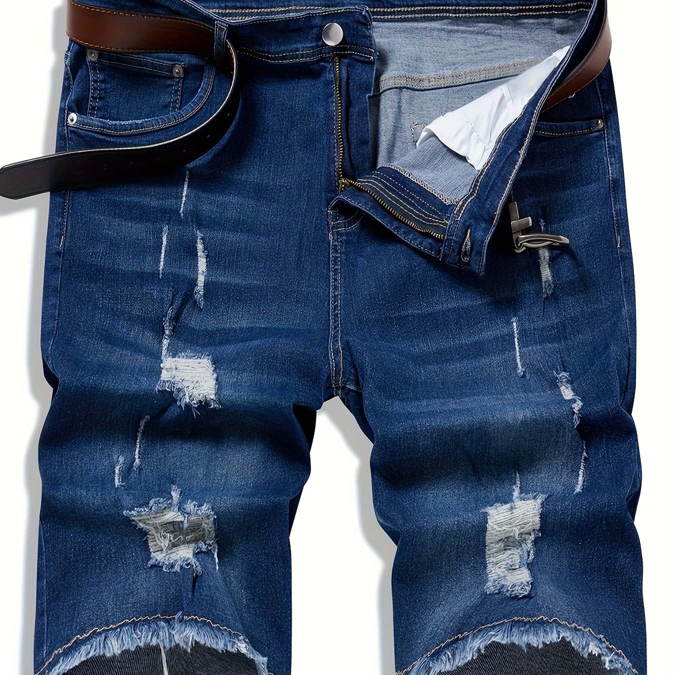 Men's Summer Casual Distressed Plus Size Denim Shorts