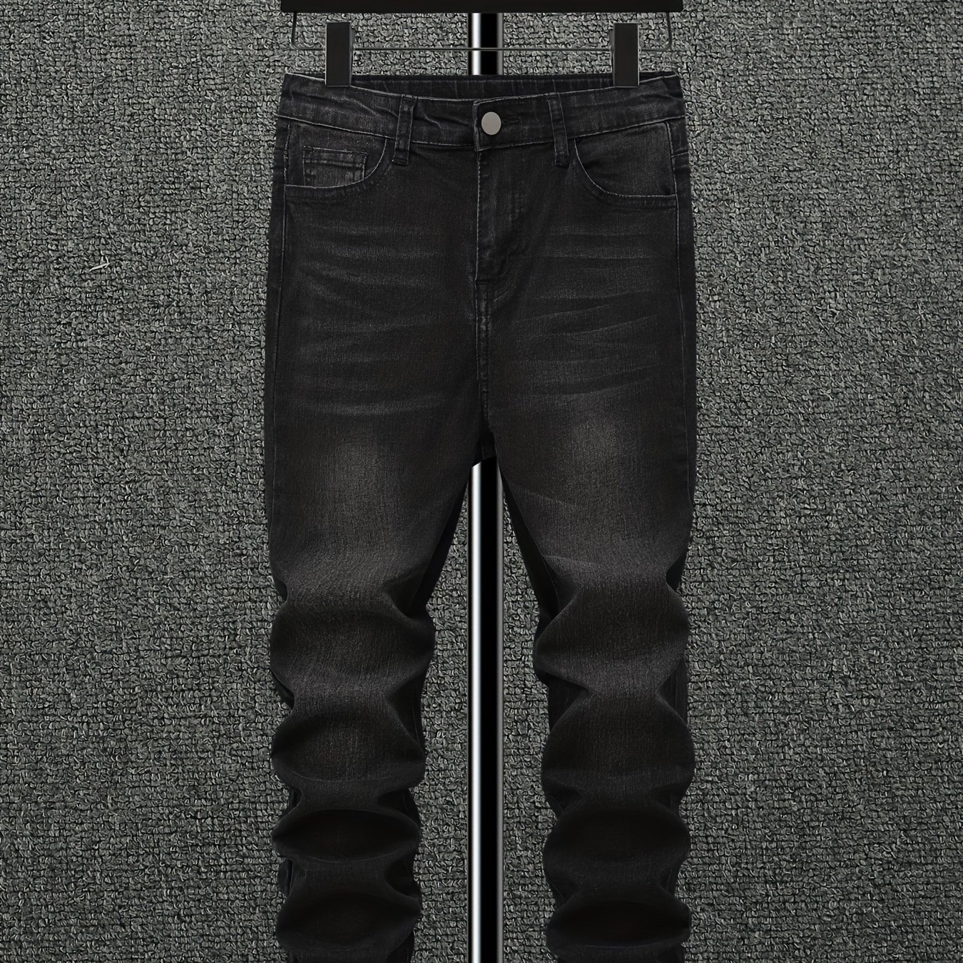 Tween Boy Basic Casual Modern Street Preppy Style Cat- Craft Distressed Hole Adjustable Elastic Waistband Five- Stretch Skinny Jeans, Essential Versatile Fashion Denim Item