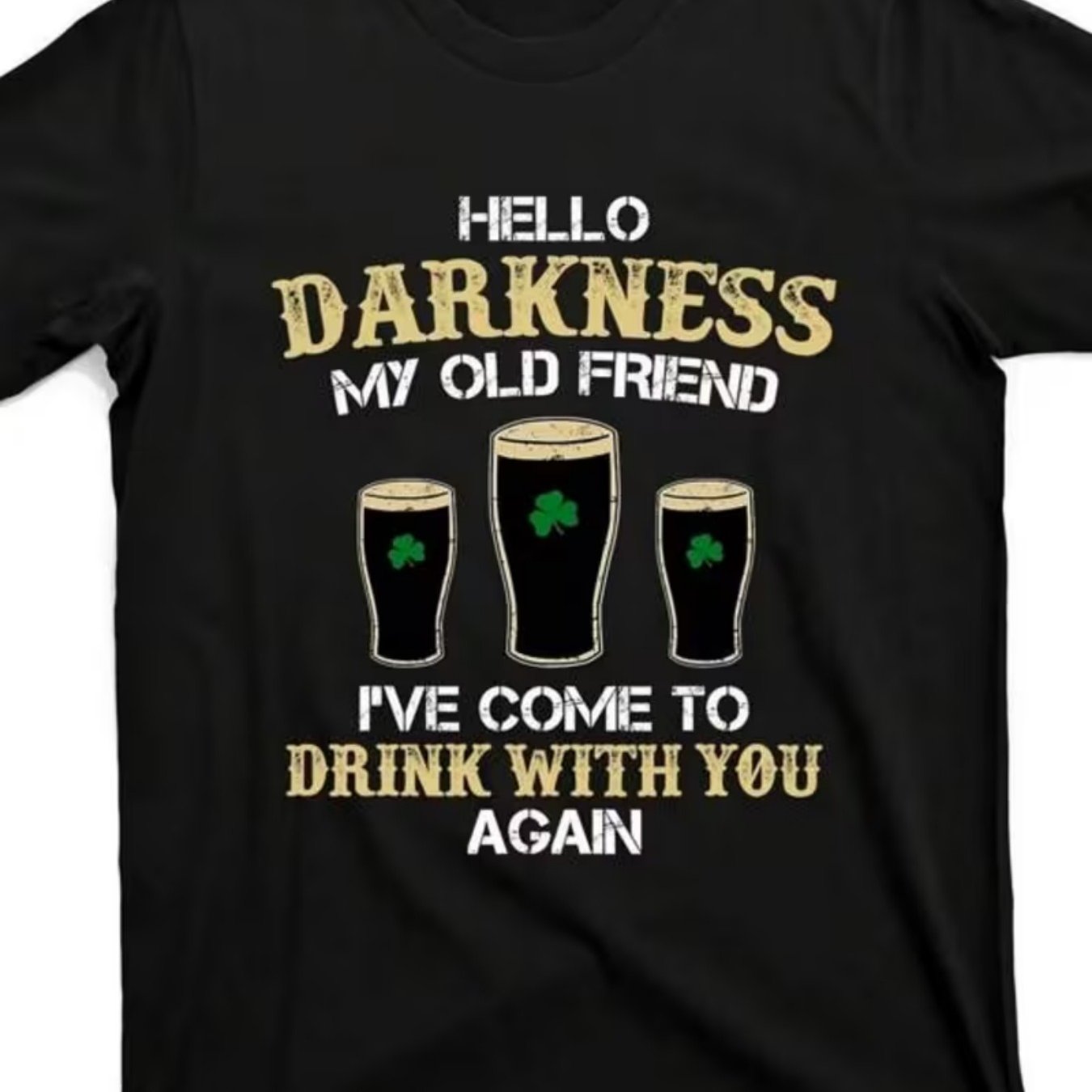 TEMU Hello " Irish Clover Beer Festival Gift Men's Casual Crew Neck T-shirt | Vintage Style, Slightly Stretchy Fabric, Regular Fit, Activities
