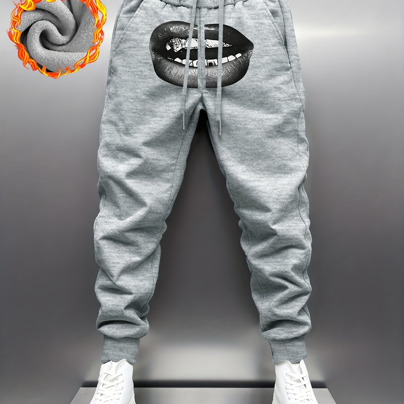 TEMU Pantaloni invernali spessi da con stampa e - Pantaloni per freddo, lavabili in lavatrice, design e , lunghezza regolare, per casual e speciali,