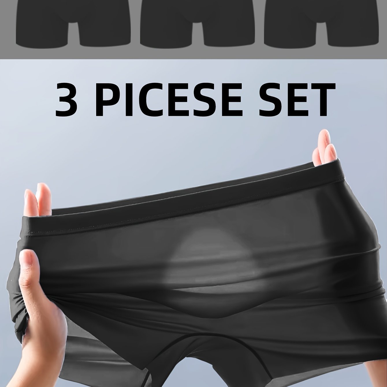Image of 3-pc Men's Boxer Briefs, Made From Ultra-thin, Lightweight, Quick-drying, Cool And Breathable Fabric. Featuring Seamless Design And Anti-friction, Are A Must-have For Men' Wear And Sports Fitness