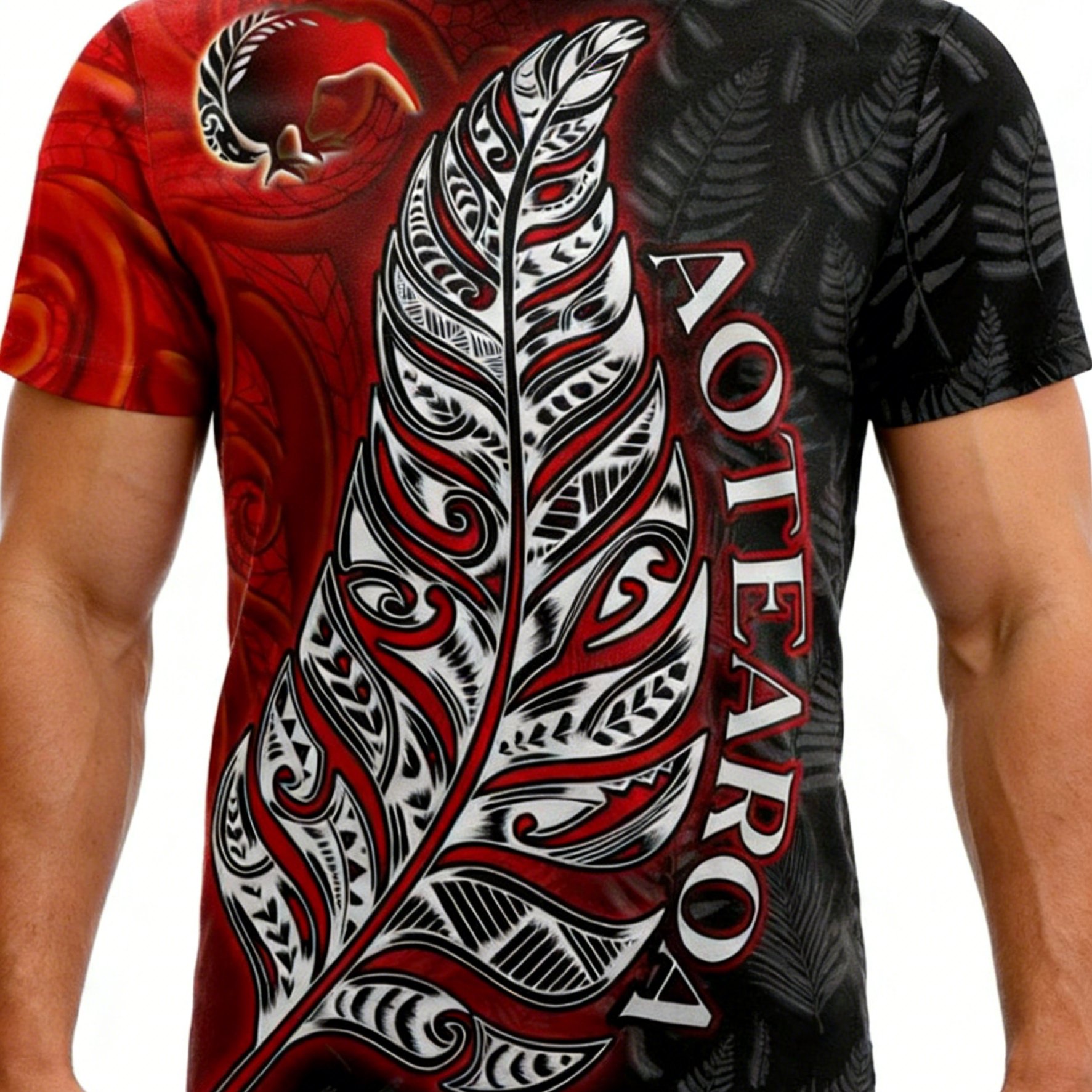 TEMU [printed Design-not Textured] With New Zealand Carved Feather , Suitable For Individual Trendy Cool Outfits, Cultural Theme Events, Plus Size