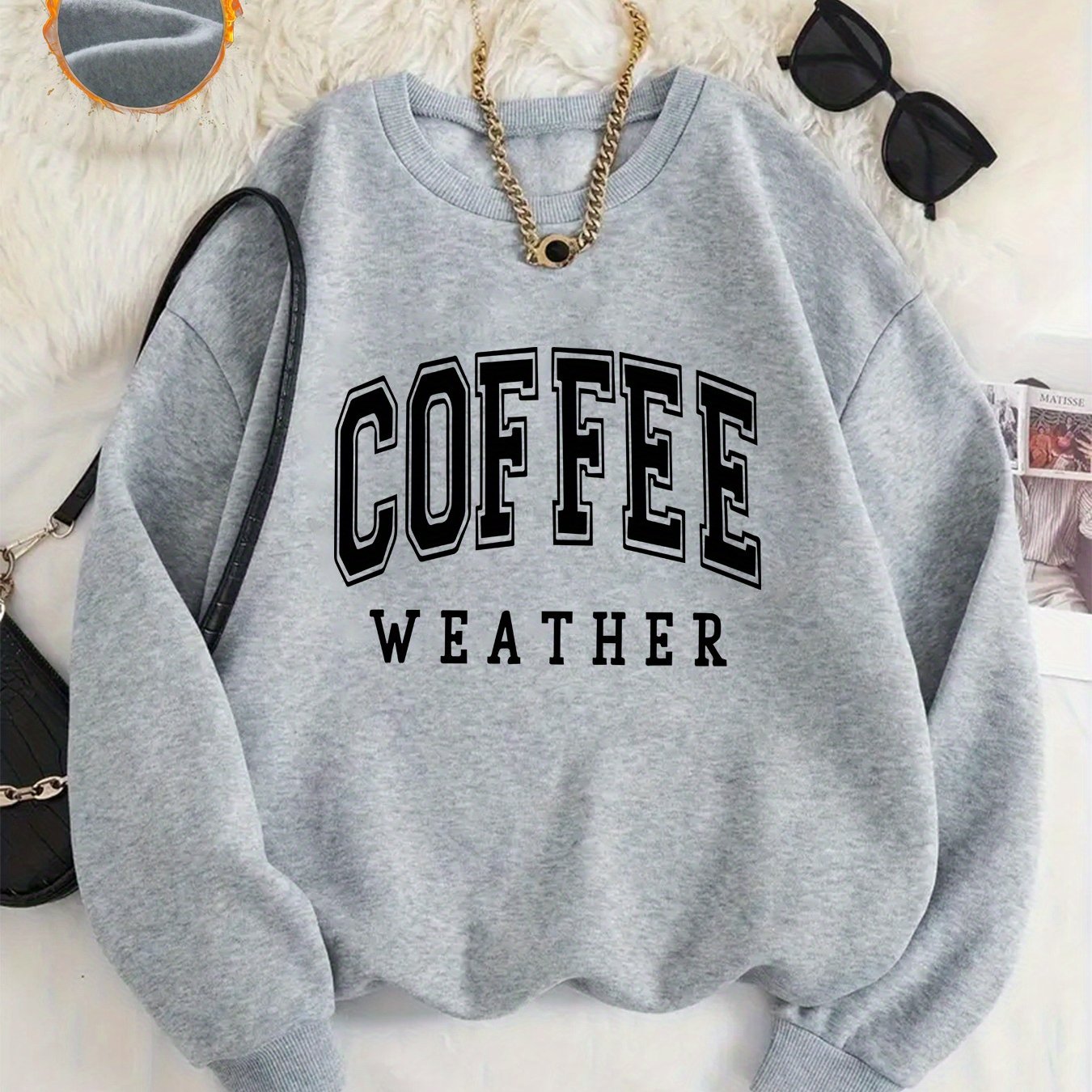 TEMU Pattern-printed Sweatshirts, Autumn And Neck Casual Sweatshirts, Women's Clothing.