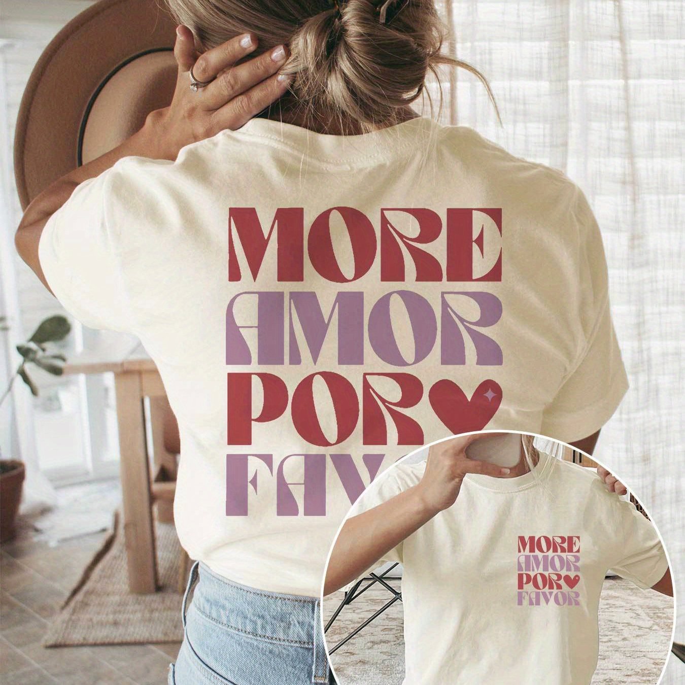 Graphic Print T-shirt, Short Sleeve Crew Neck Casual Top For Summer And Spring, Women's Clothing