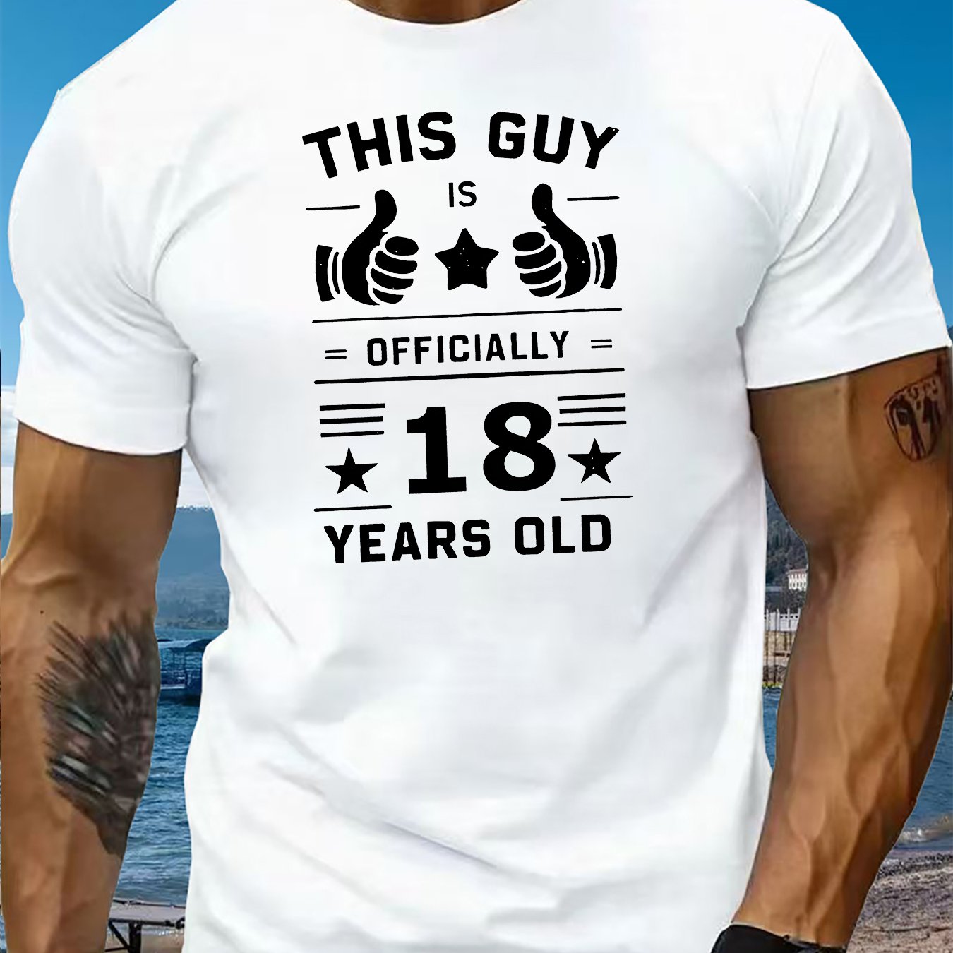 TEMU 2025 Men's Novelty Short Sleeve Print T-shirt