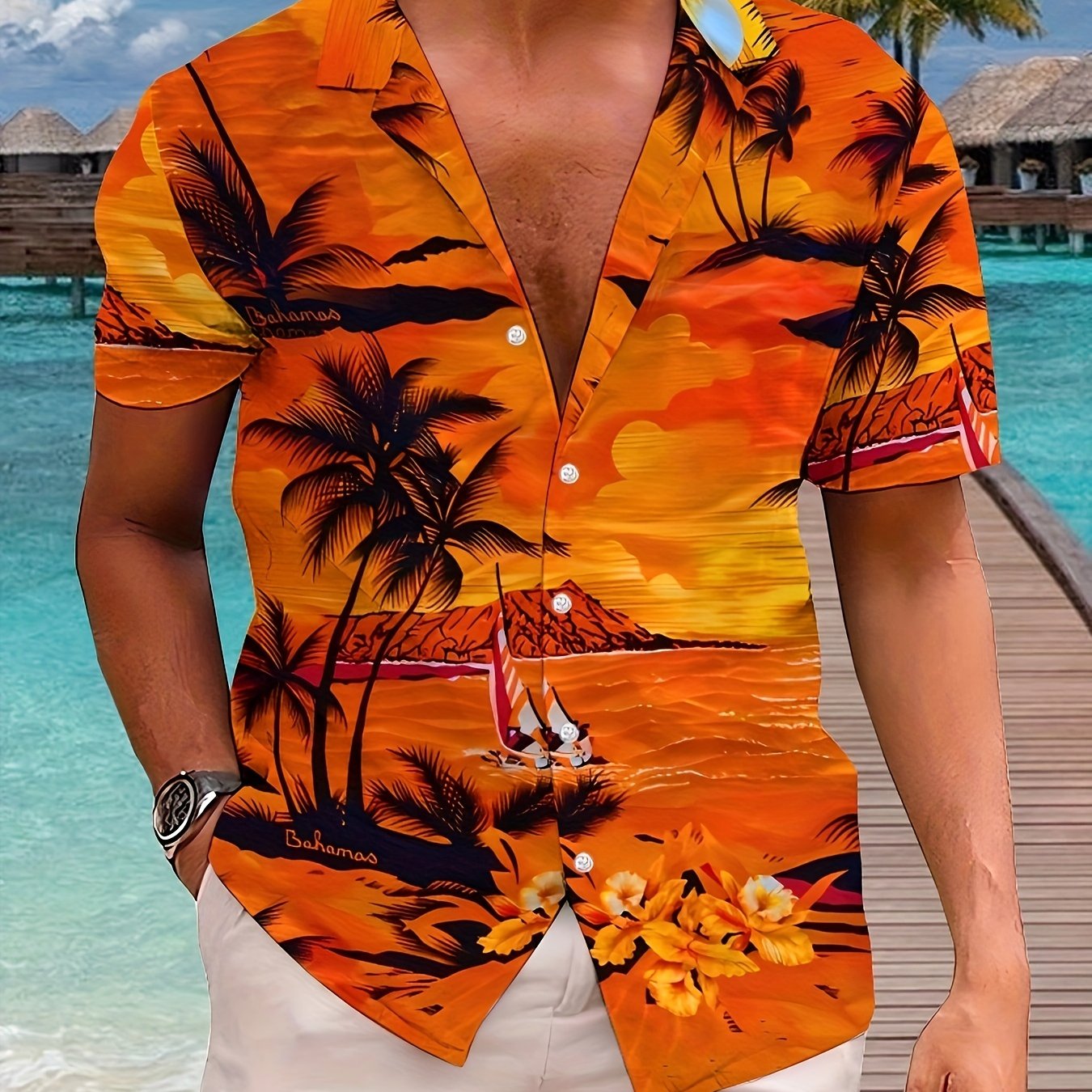 Summer Novelty 3d Print Men's Floral Trendy Shirt Comfortable Casual