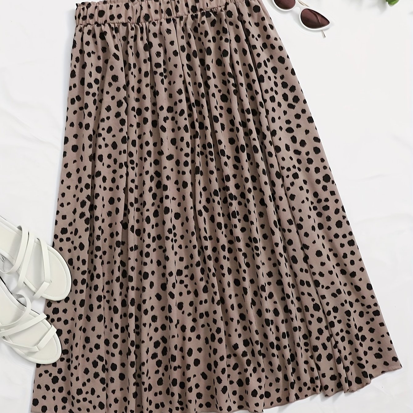 E-shop Eleganter Damenrock mit Rundumdruck elastischem Bund T041