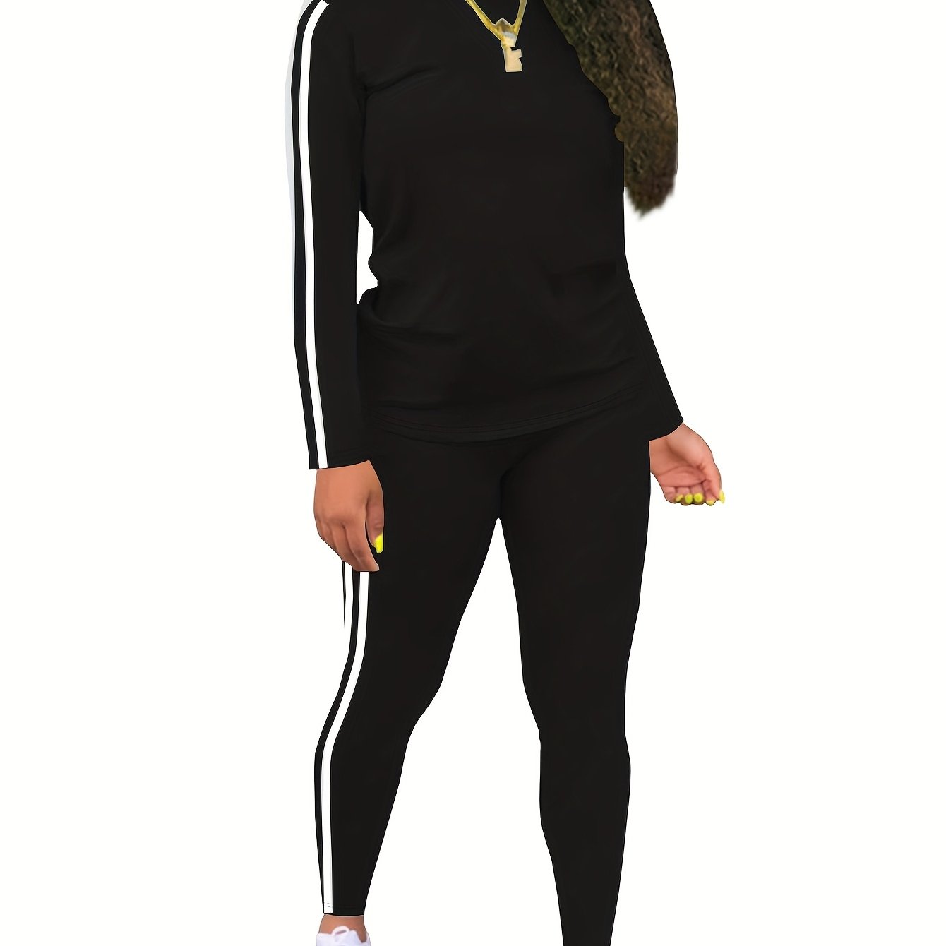 TEMU Women's Fashion Autumn/winter Round Neck Top And Pants Set