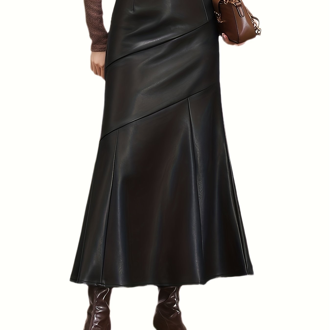 TEMU Women's Fashionable And Elegant High-waisted Irregular Skirt