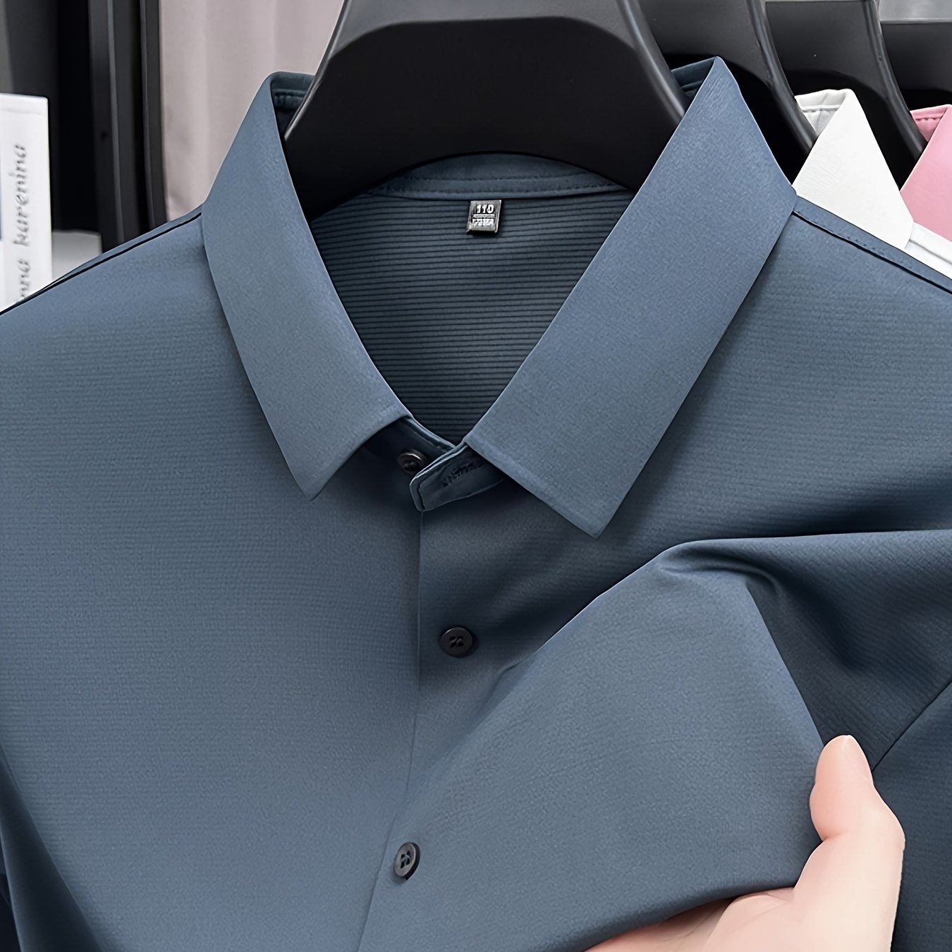 TEMU Men's Summer Thin Business Seamless Shirt, Slimming And , Cooling Invisible One-piece, Washable And Wrinkle-resistant