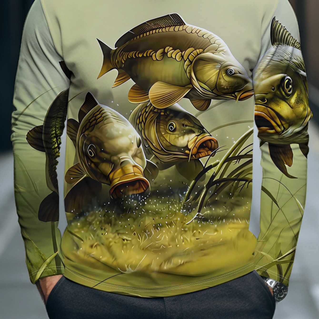TEMU Men's Stylish T-shirt Featuring Swimming Aquatic Plants, Each With A Unique And Vivid Design. This Versatile Piece , Embodying Style Rich In