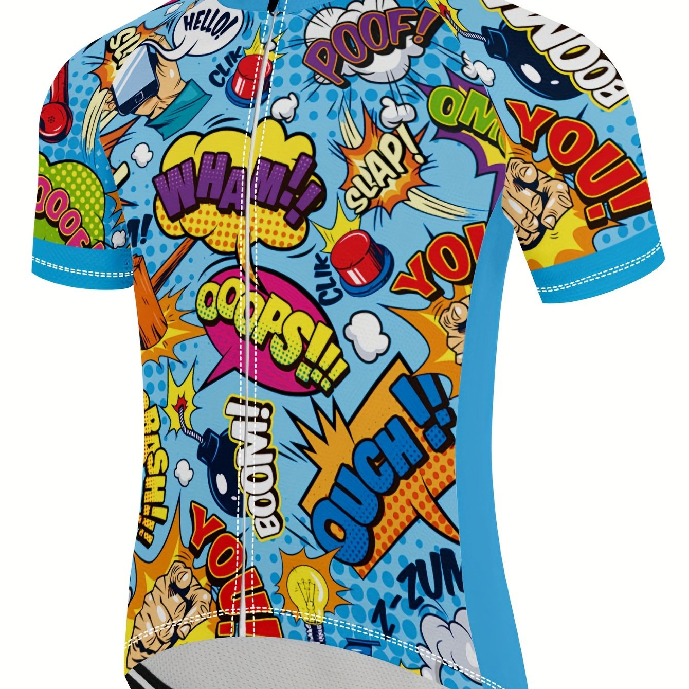 TEMU Men's Quick-dry Cycling Jersey - Breathable, Moisture-wicking Mtb & Road Bike Shirt With 3 Rear Pockets, Fashionable