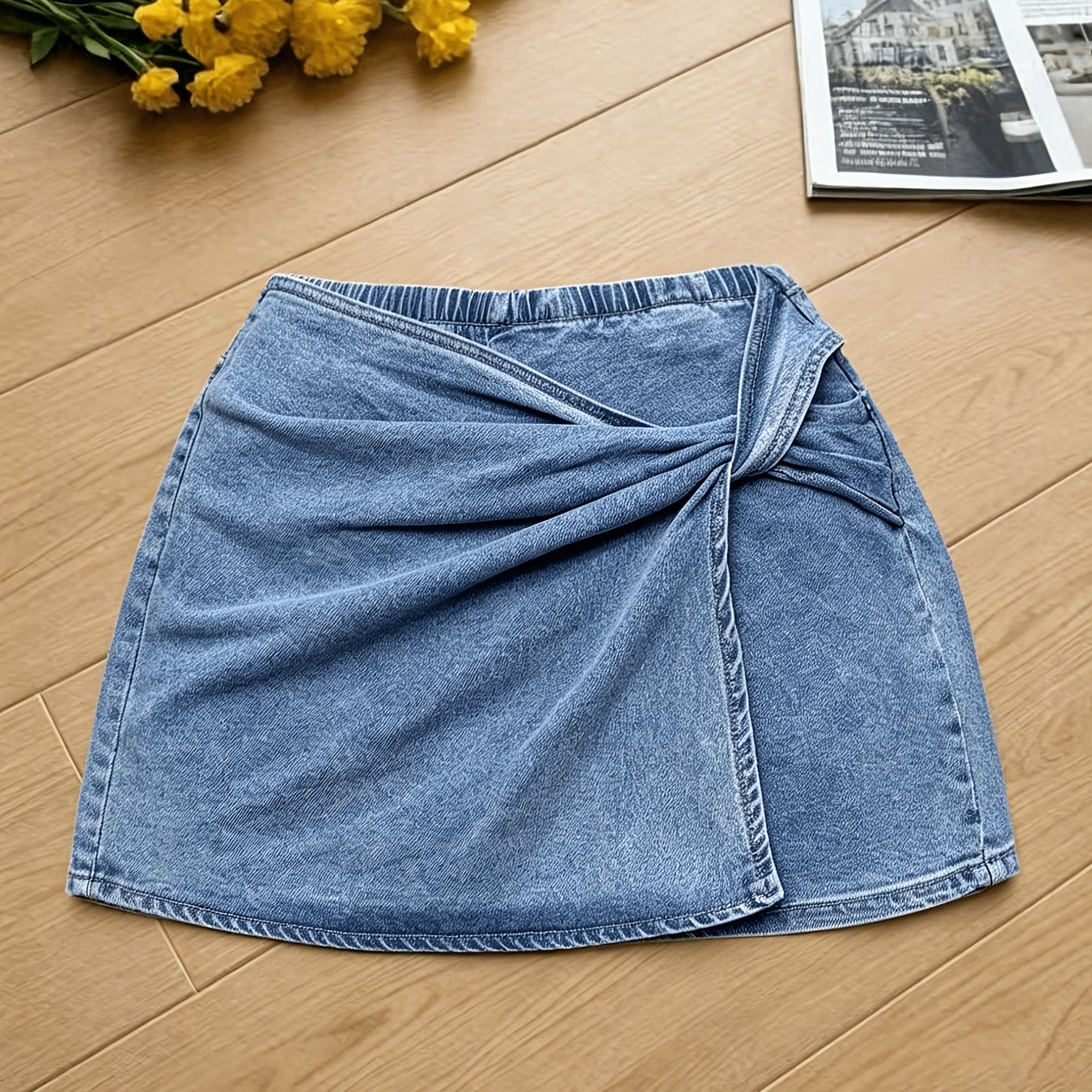 Image of 2026 Spring/summer Women's Stylish Daily Commuting Casual Sexy Fashionable Stretchy Denim Skirt Pants