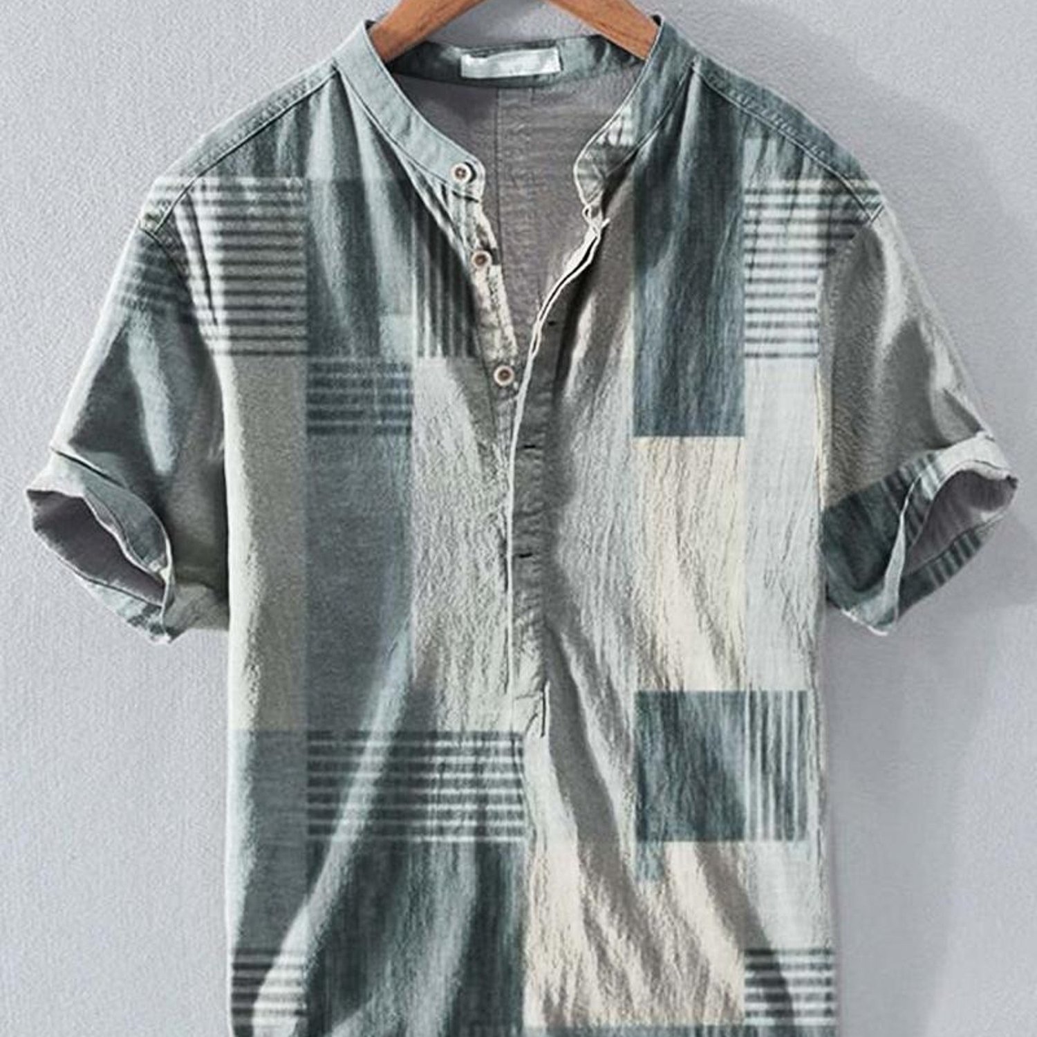 Men's Shirt, Mixed Color, Multiple Specifications , Collar, Button , Rolled-up Sleeves, Fashionable For Daily Wear, On , Stylish
