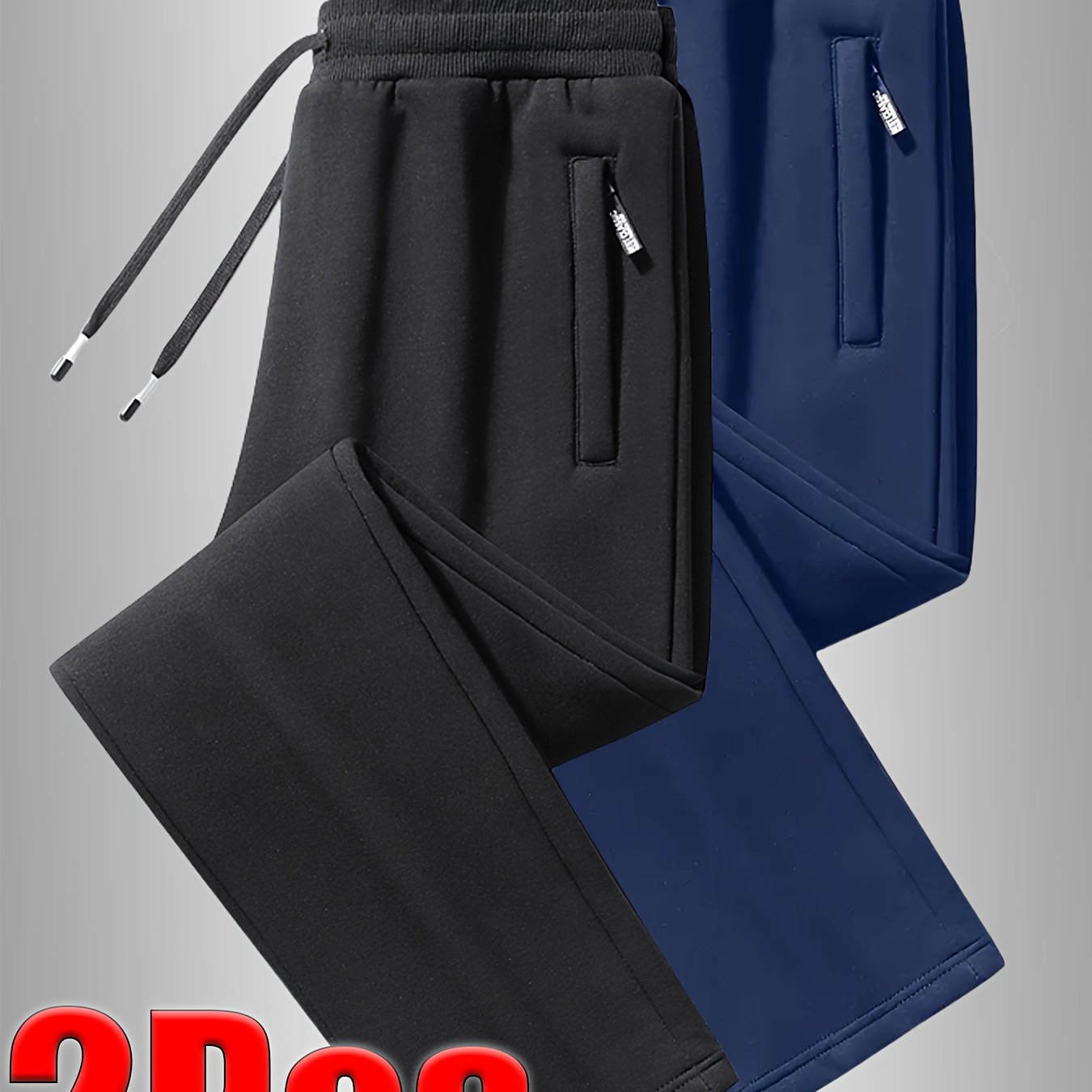 TEMU 2-piece Men's Fashion Solid Color Joggers | With Drawstring | Spring/summer Casual Loose-fit Running Pants Sports Sweatpants