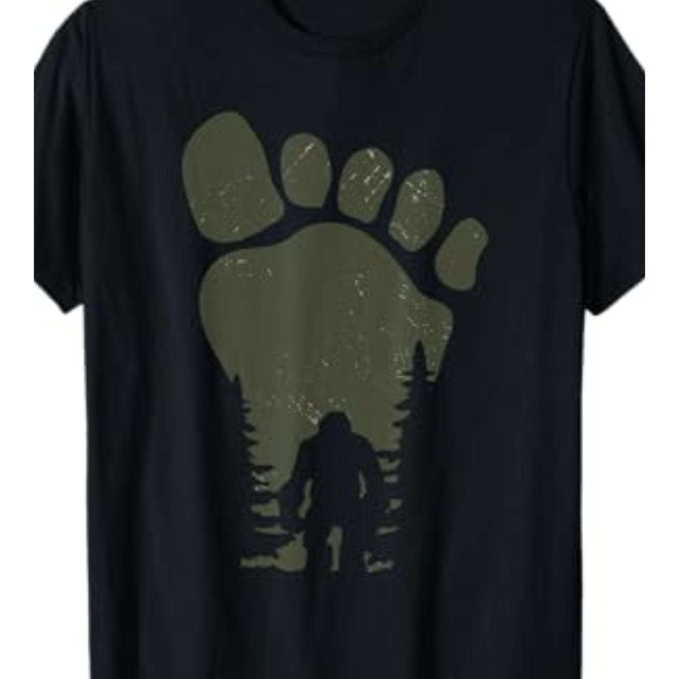 TEMU T-shirt pour homme - T-shirt empreintes de Sasquatch pour homme - T-shirt graphique sur le thème de la forêt, T-shirt à manches courtes et col