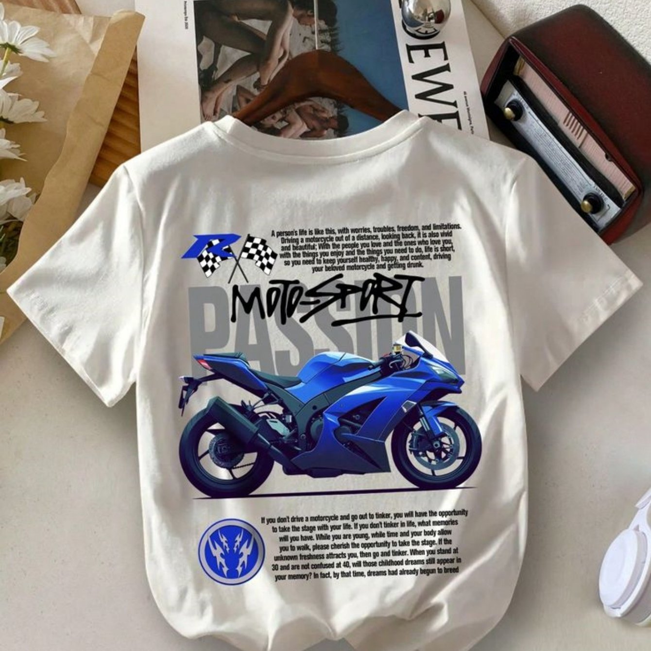 TEMU T-shirt à Imprimé , Haut Décontracté à Manches Courtes et Col Ras du Cou pour l'Été et , Vêtements pour Femme