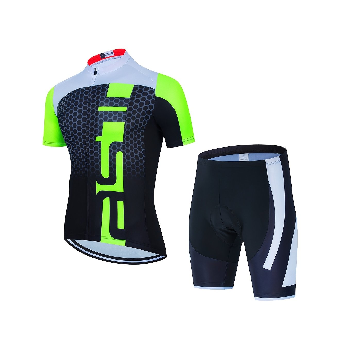 Image of Men's Cycling Suit Set, Men's Mountain Bike Cycling Suit, Breathable And Quick-drying Outdoor Cycling 2pcs Set