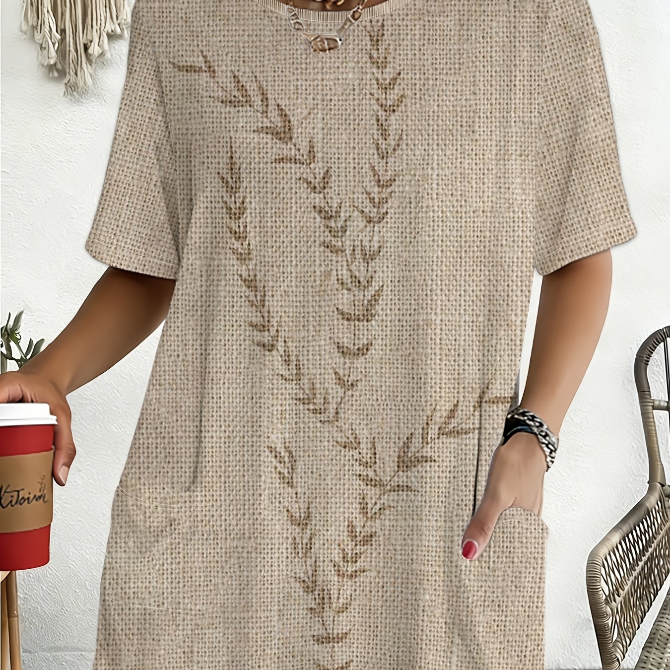 TEMU Printed Loose Short Sleeve T-shirt Women's Summer Casual Versatile Top Comfortable Breathable Printed Style