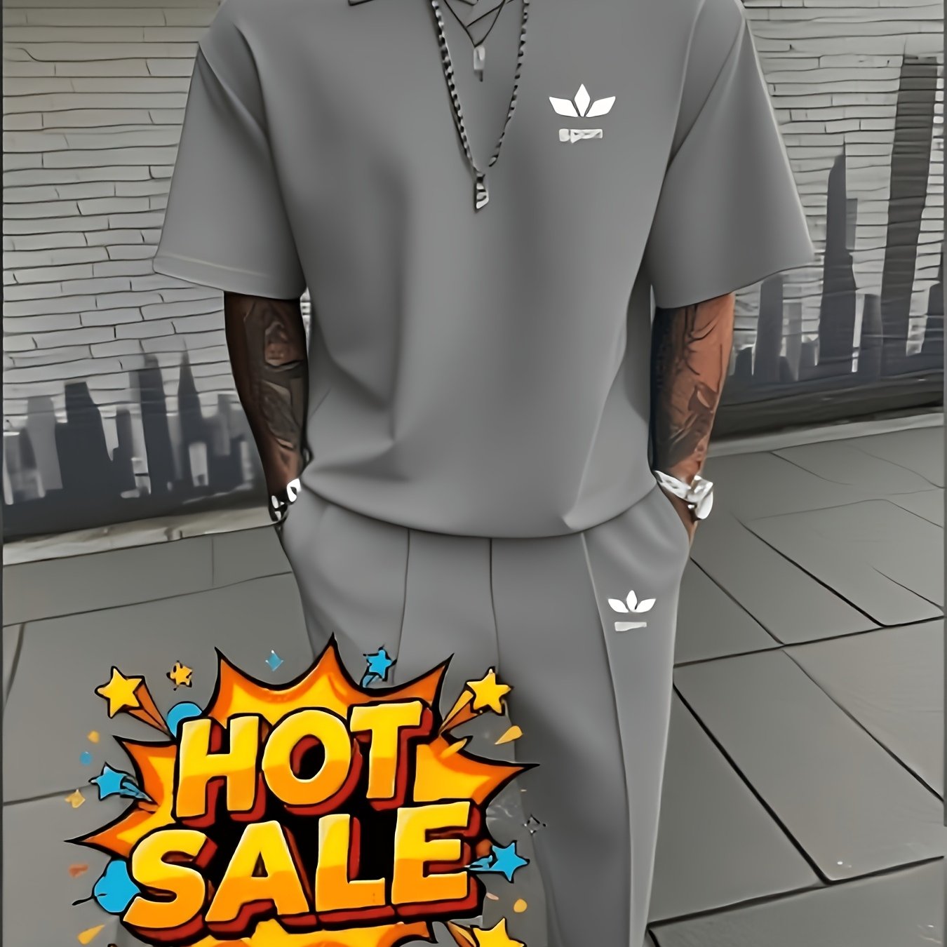 Large Men's Spring And Autumn New Casual Suit 2pcs Set, Short Sleeved+long Pants Set, Lapel Business Suit, Commuting Attire, Gift, Plus , Plus Size