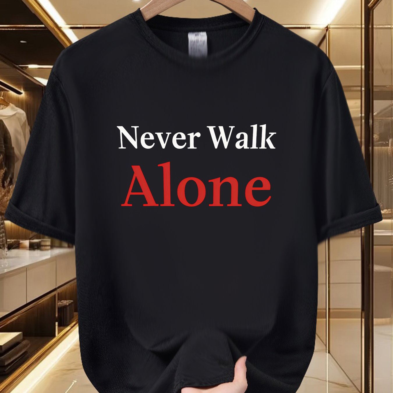 TEMU **men's Motivational Graphic T-shirt - , Durable And Comfy, 100% Polyester Fiber, Red Text Design, Crew Neck, Short Sleeve Summer T-shirt,