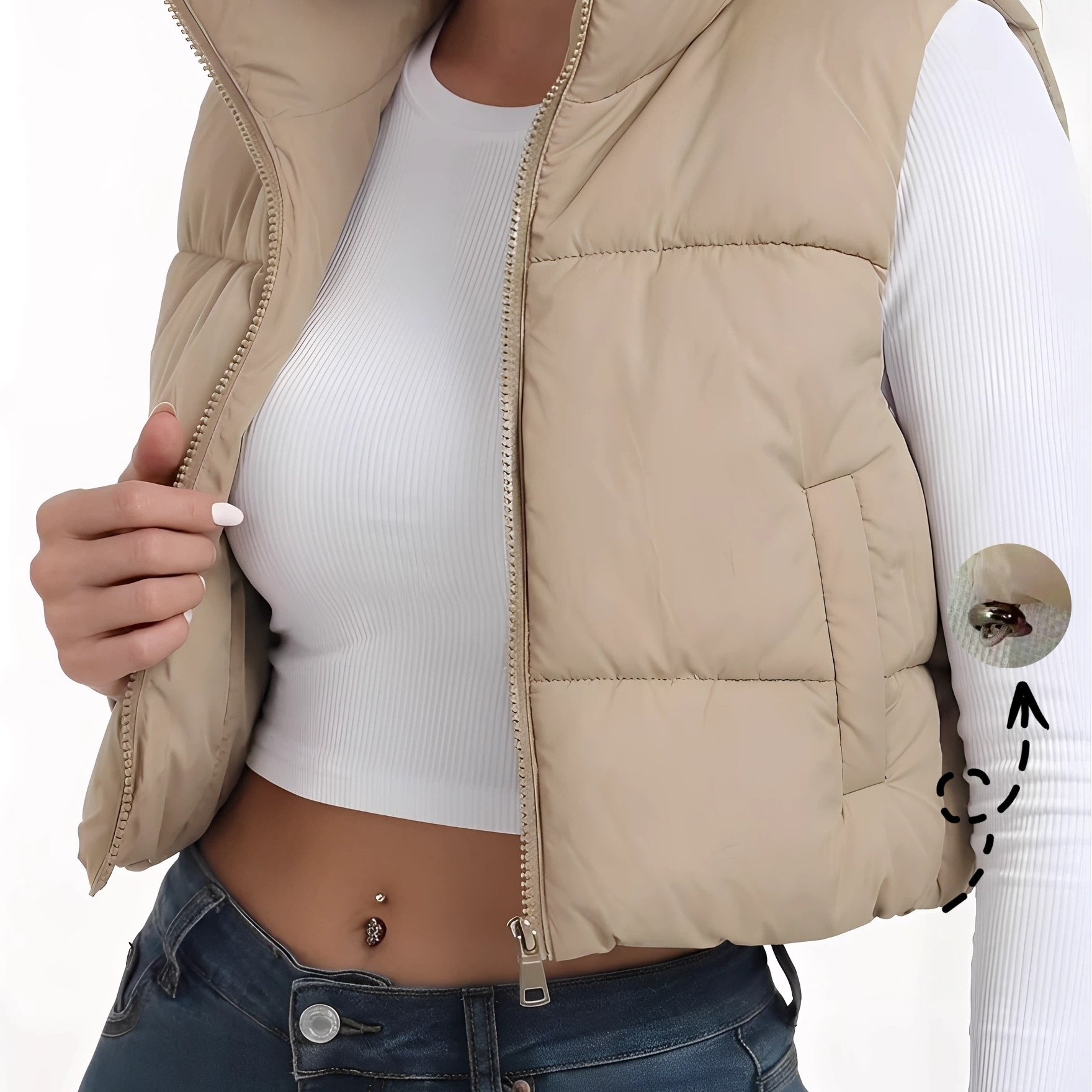 TEMU Spring Autumn Winter Women's Vest, Collar Short Vest, New Year Outfit Year-end Styling, Daily Date Versatile Top, High-quality Women's Clothing