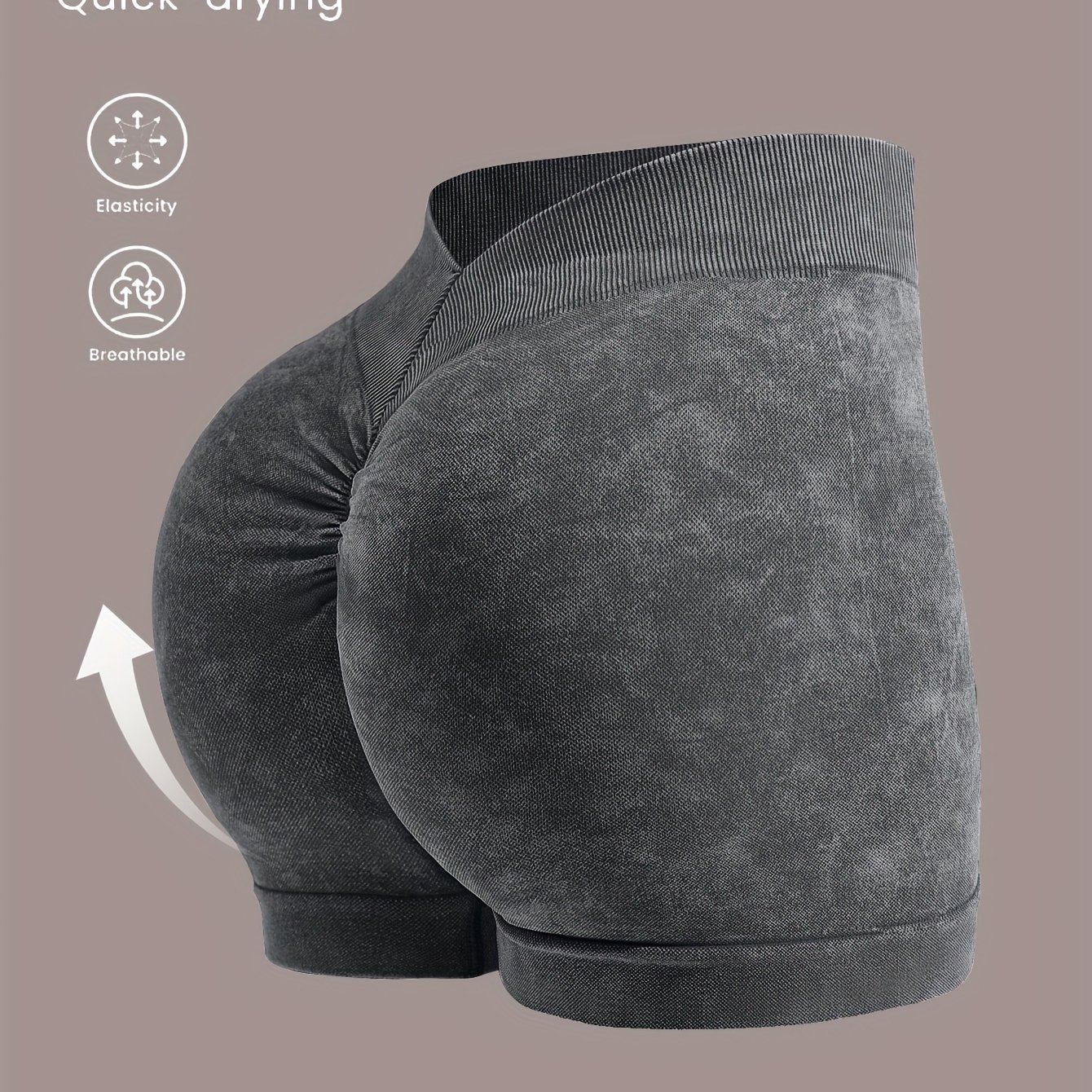E-shop Damen-Shorts mit hohem Stretchanteil Po-Hebeeffekt, Freizeit-Shorts mit hoher Taille mattiertem Effekt