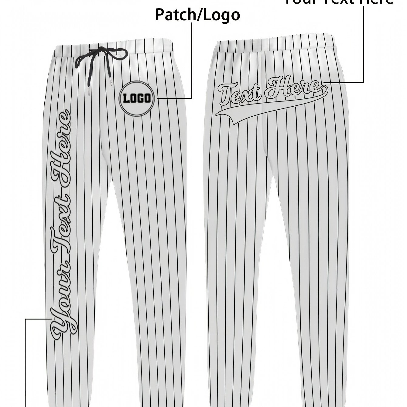 TEMU Customizable Men's Sports Pants - 13 Striped Colors, Personalized Text/logo, Compressible & Portable Design For Hiking, Outdoor & - Durable