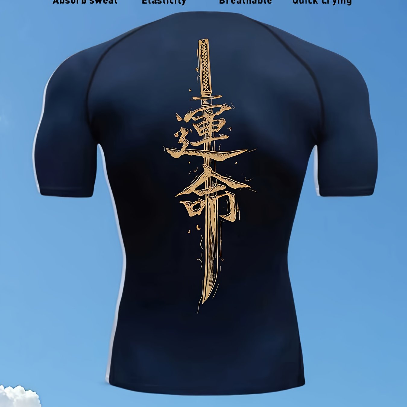 TEMU Gym Essential T-shirt, Men's Gym Essential T-shirt; Men's Quick-dry Athletic Shirt - Stretch Fabric Fitness Training T-shirt, Fitness Quick-dry