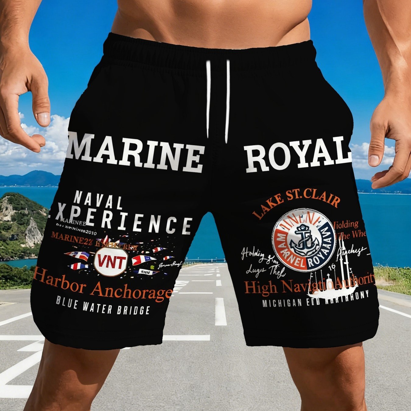 TEMU 3d Geometric Pattern Soft Shorts, Suitable For Outdoor Activities, Stylish Men's Casual Shorts