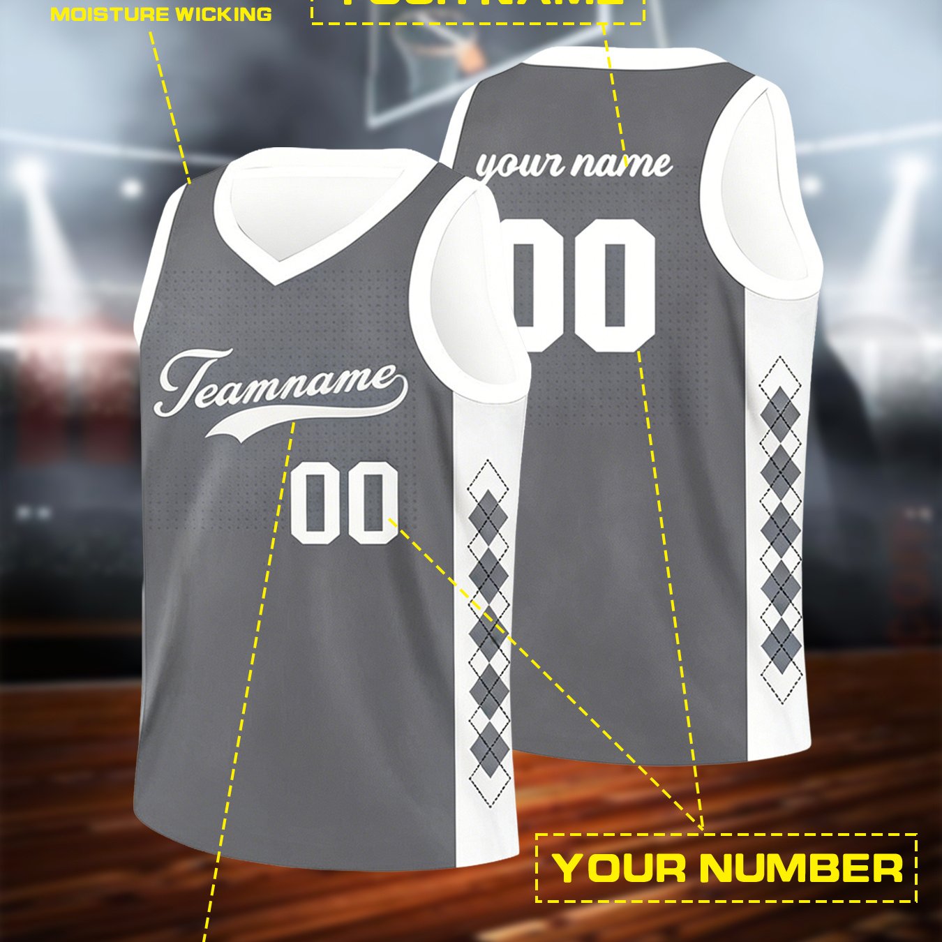 TEMU Custom Basketball Jersey V-neck Quick-dry Breathable Men's Women' Game Training Team Uniform With Custom Text, Numbers, And Logo For Group